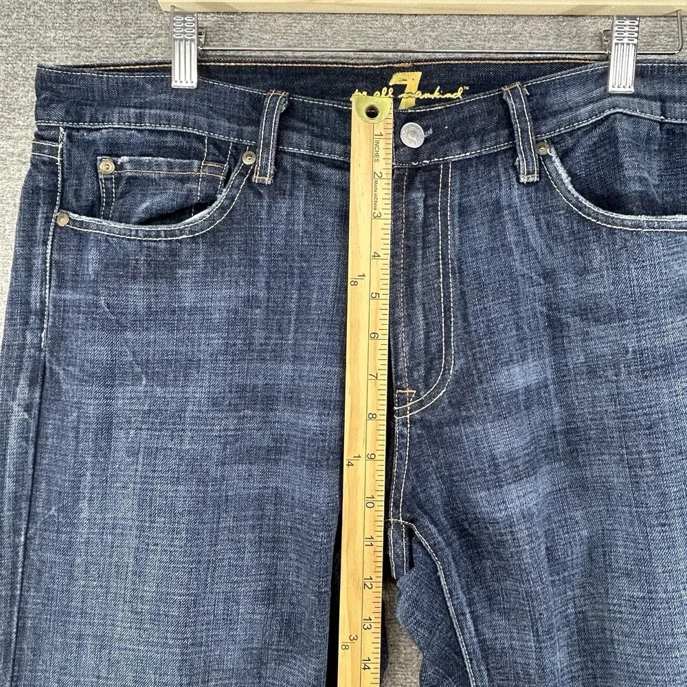 7 For All Mankind Bootcut Jeans Men Size 36x33 Dark Blue Denim Casual USA